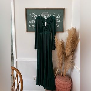 Baltic Born Green Pleated Maxi Dress - BRAND NEW WITH TAGS / size small